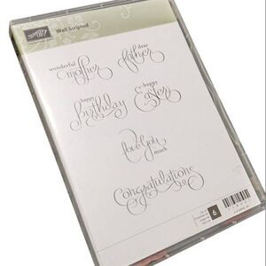 Stampin Up WELL SCRIPTED Stamps Mother Father Easter Congratulations Birthday‎